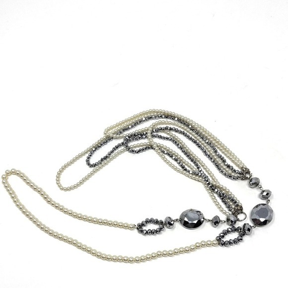 Jewelry - Elegant Necklace Silver & Pearl Multi-strand Formal Jewelry Fashion Dressy